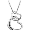 Soulmate Heart Pendants Women 925 Silver Necklace