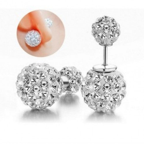 Crystal Disco Ball Stud Earrings