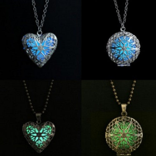 Round Locket Glowing Pendant Necklace