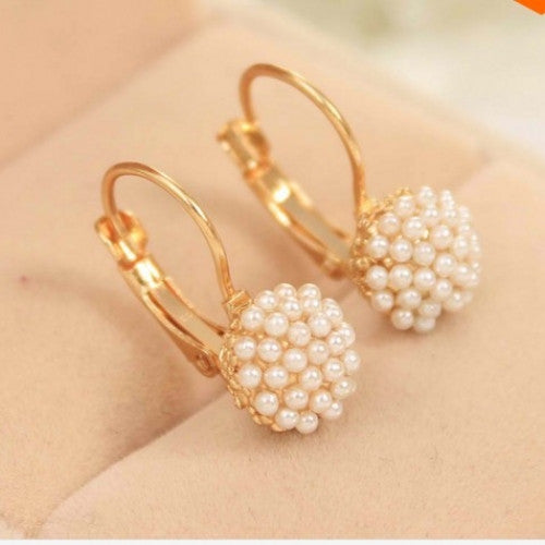 Cuff Earring Pearl Beads Stud Earrings