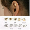 Fashion Star Moon Heart Clip Stud Earring